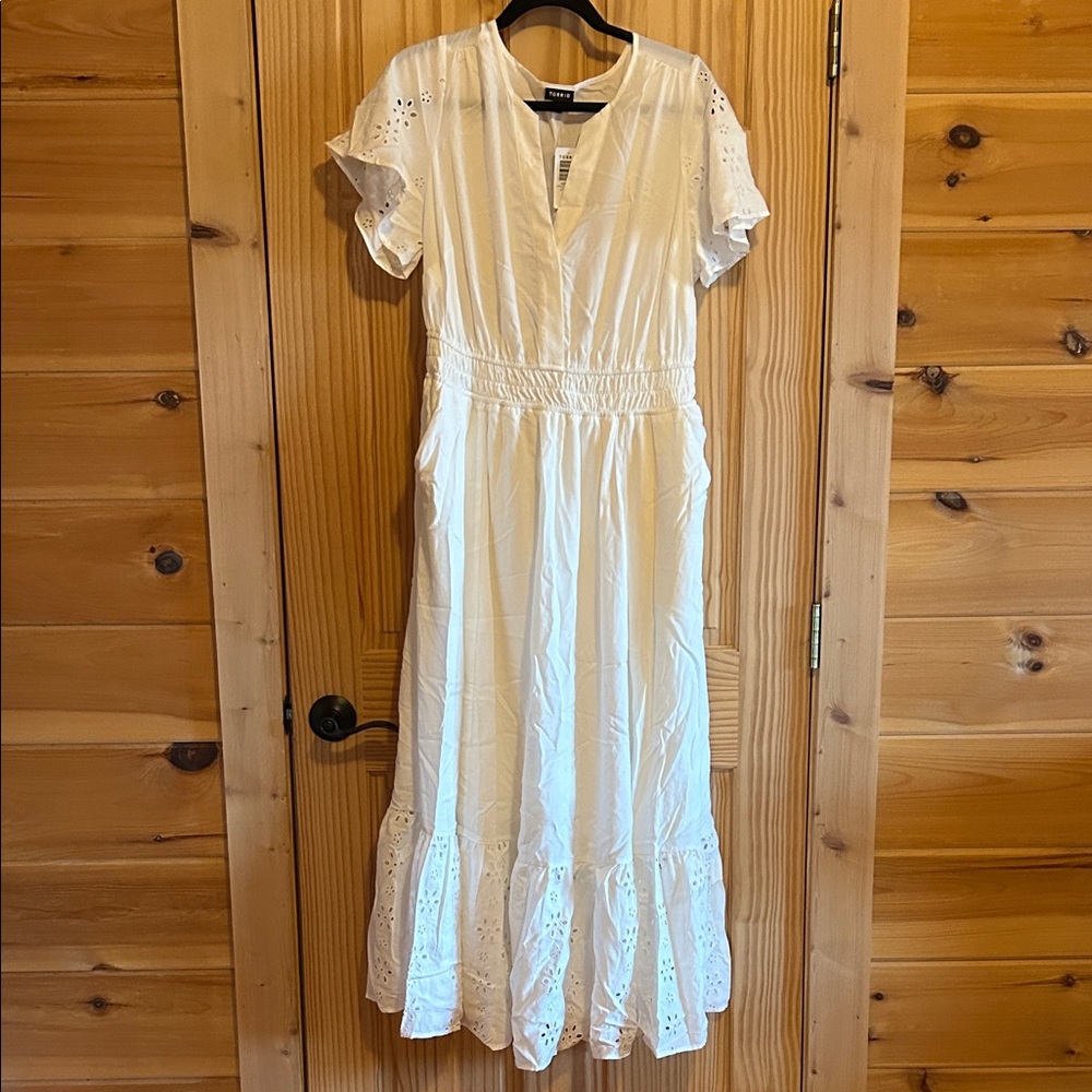 Torrid white Eyelet Maxi Dress